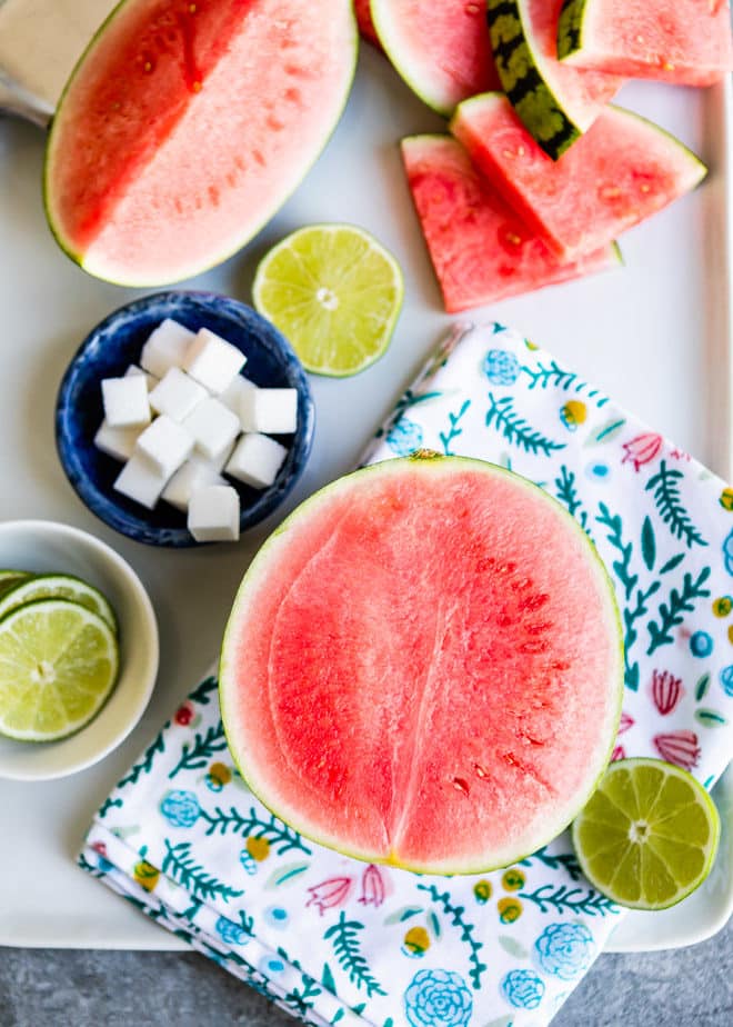 Ingredients for agua fresca.