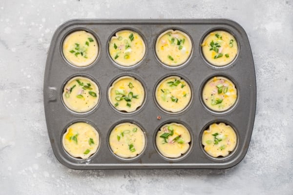Quiche Muffins are going to be your new weekday BFF: Break-fast Friend. You can even make a big batch and freeze them; they reheat in just a few minutes, in the oven or microwave. You can also leave out the crust in case you're watching carbs.
