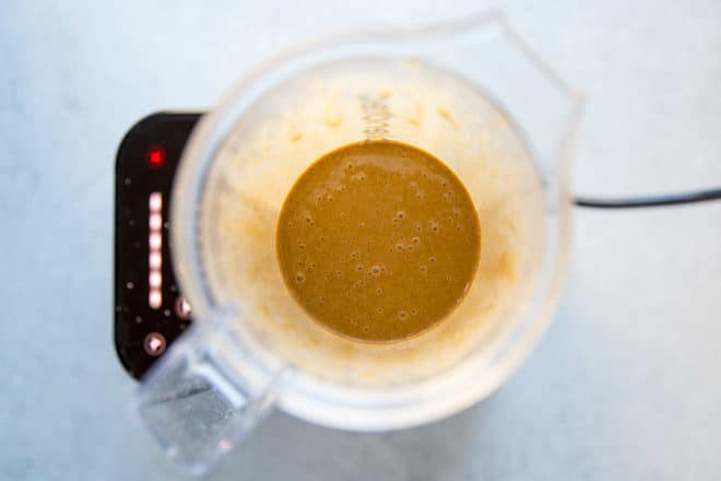 Tahini in a blender.