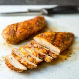 Grilled chicken slices.