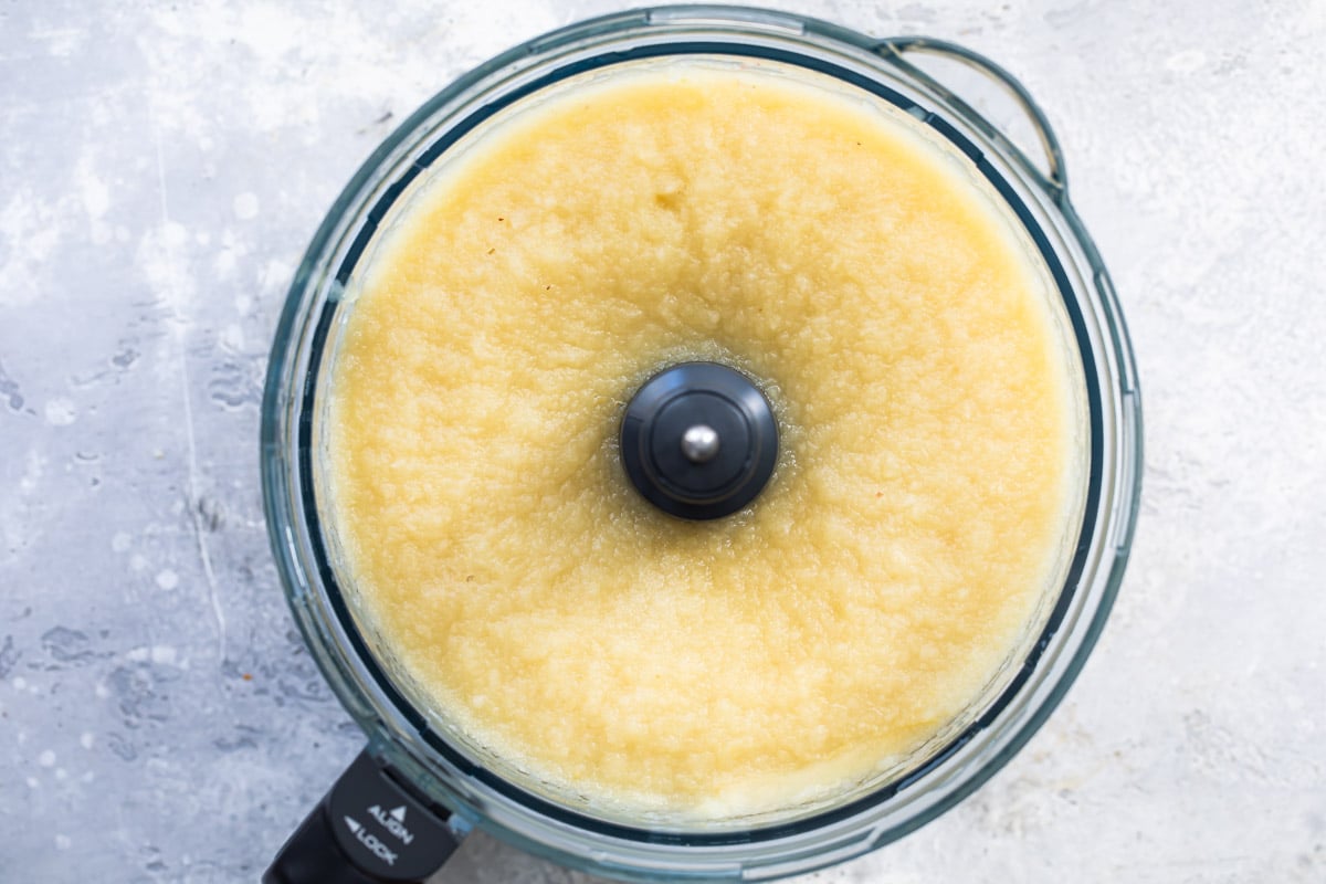 Applesauce in a food processor.