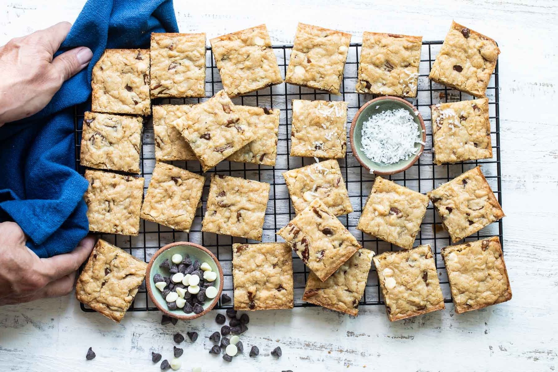 Congo bars on a cooling rack.
