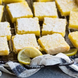 A platter of lemon bars.