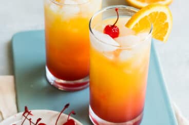 2 glasses of tequila sunrise.
