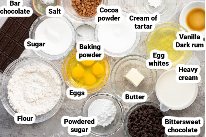 Ingredient shot for Buche de Noel (yule log cake).