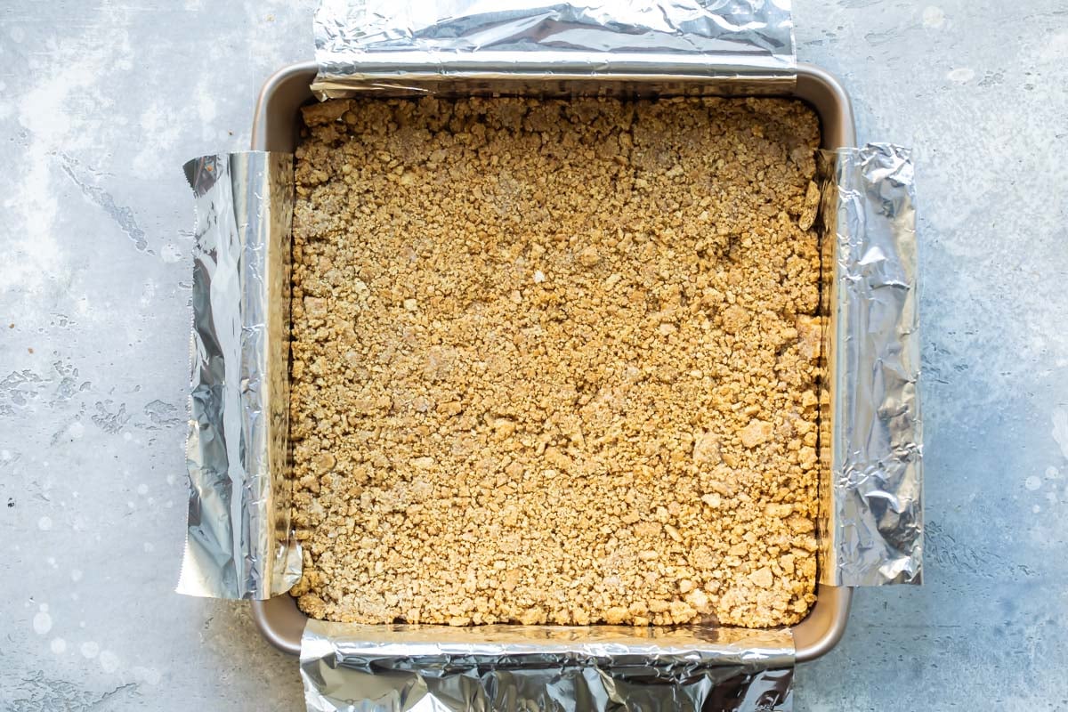 Graham cracker crust after baking.