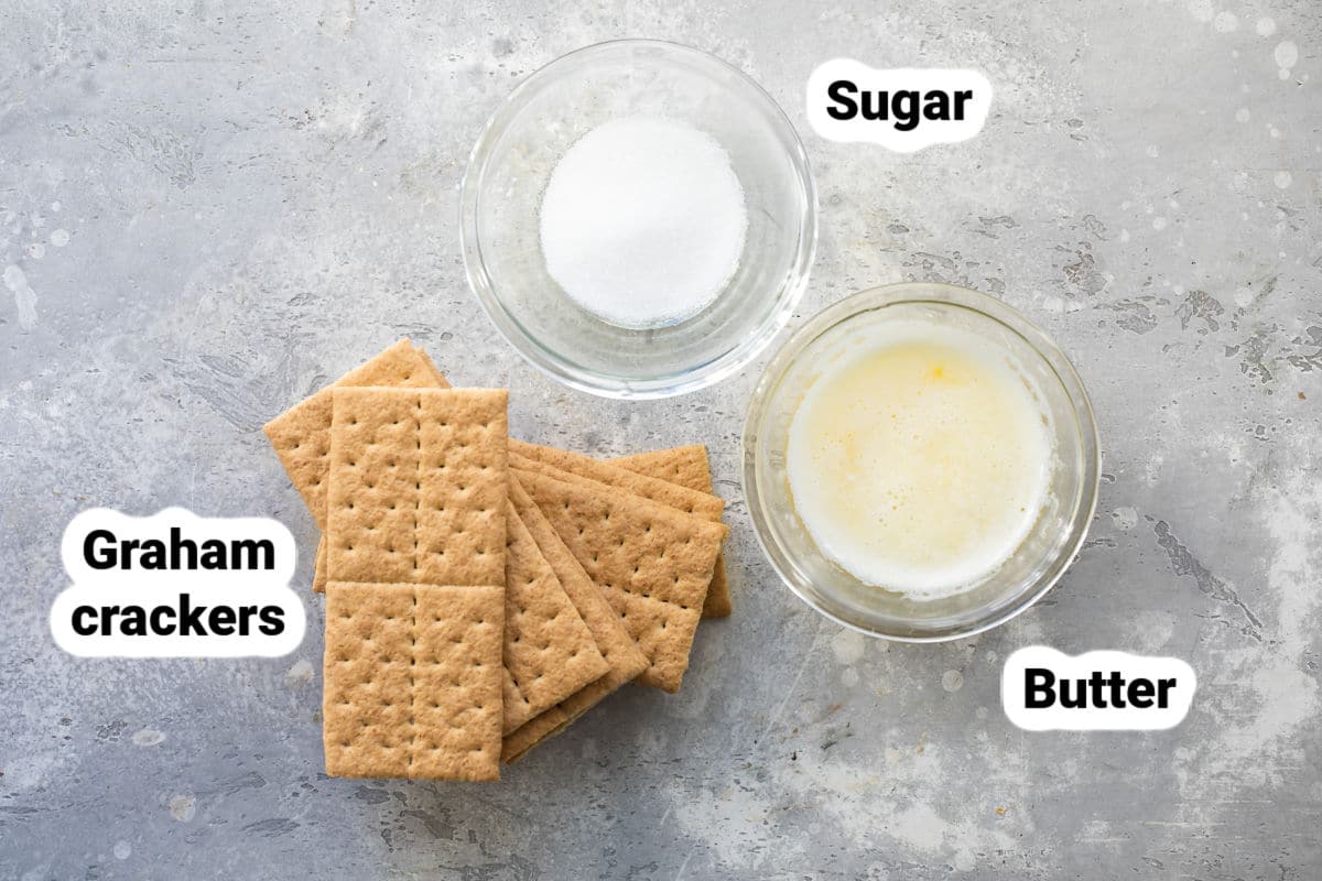 Graham cracker crust ingredients.