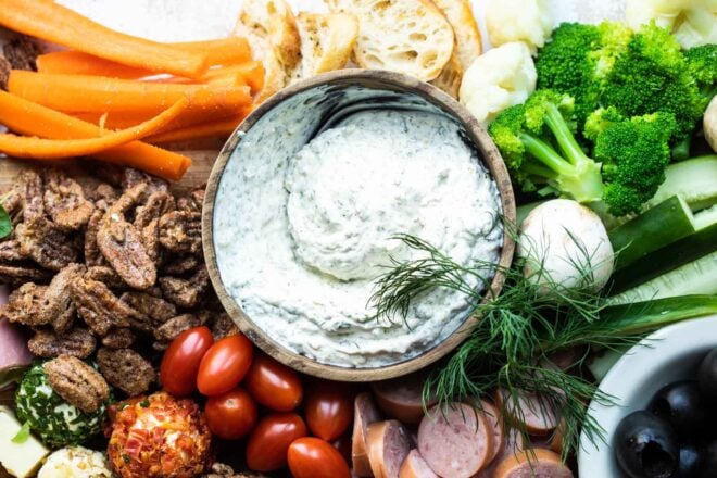 Selections of Midwestern snacks on a Midwest Charcuterie Board.
