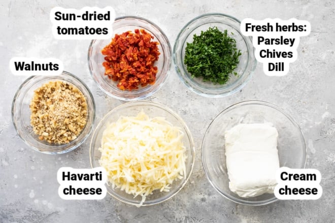 Mini cheese balls ingredient shot.