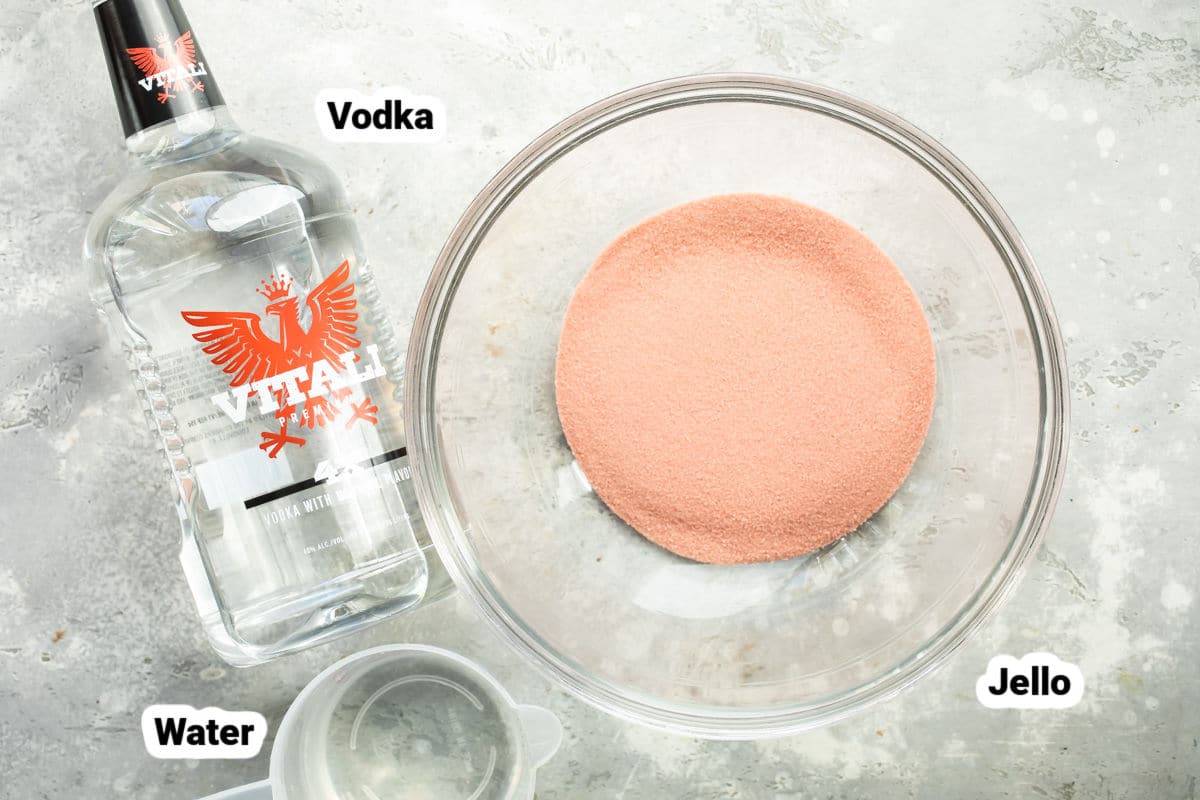 Ingredients for jello shots.