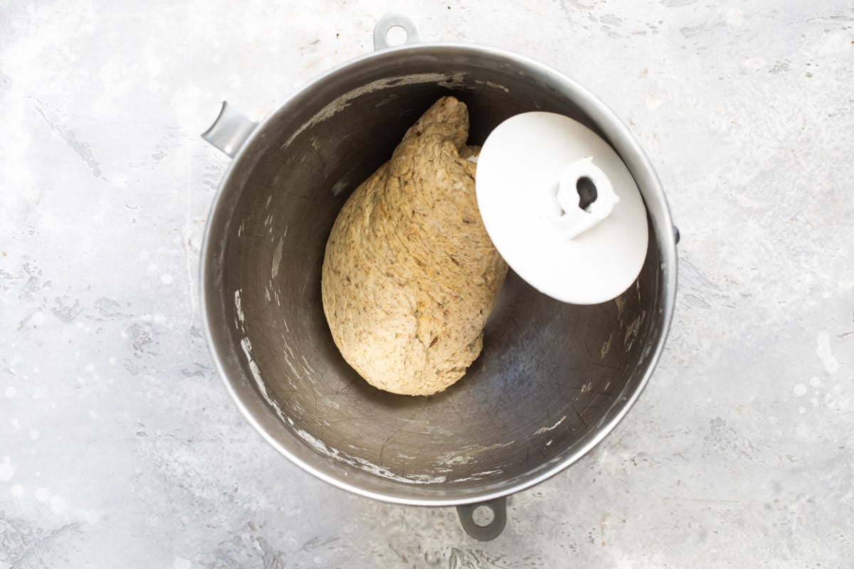 Light bread dough for marble rye bread.