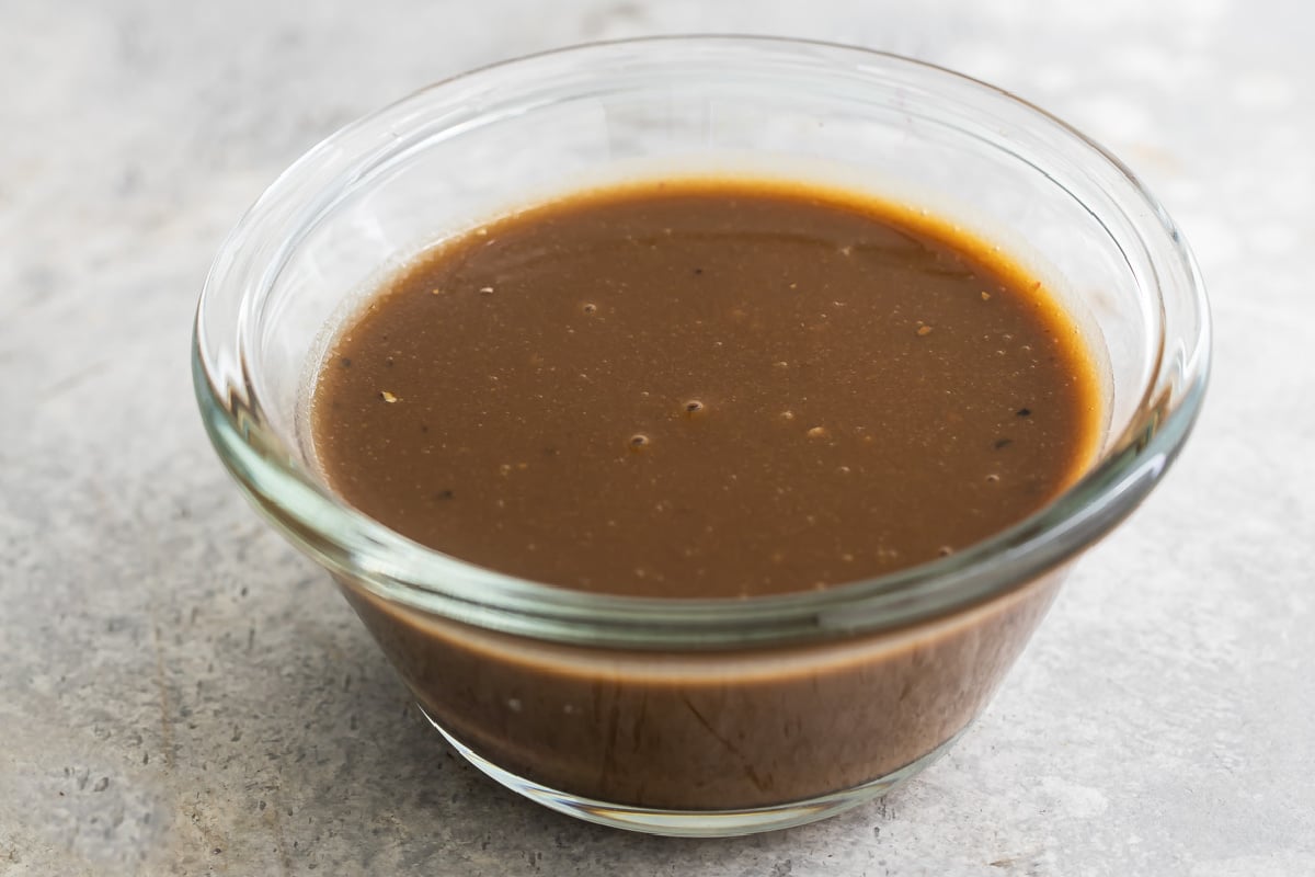 A bowl of balsamic vinaigrette.