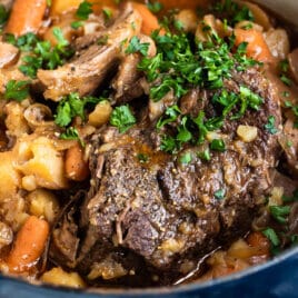 Pot roast in a dutch oven.
