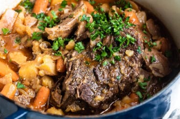 Pot roast in a dutch oven.