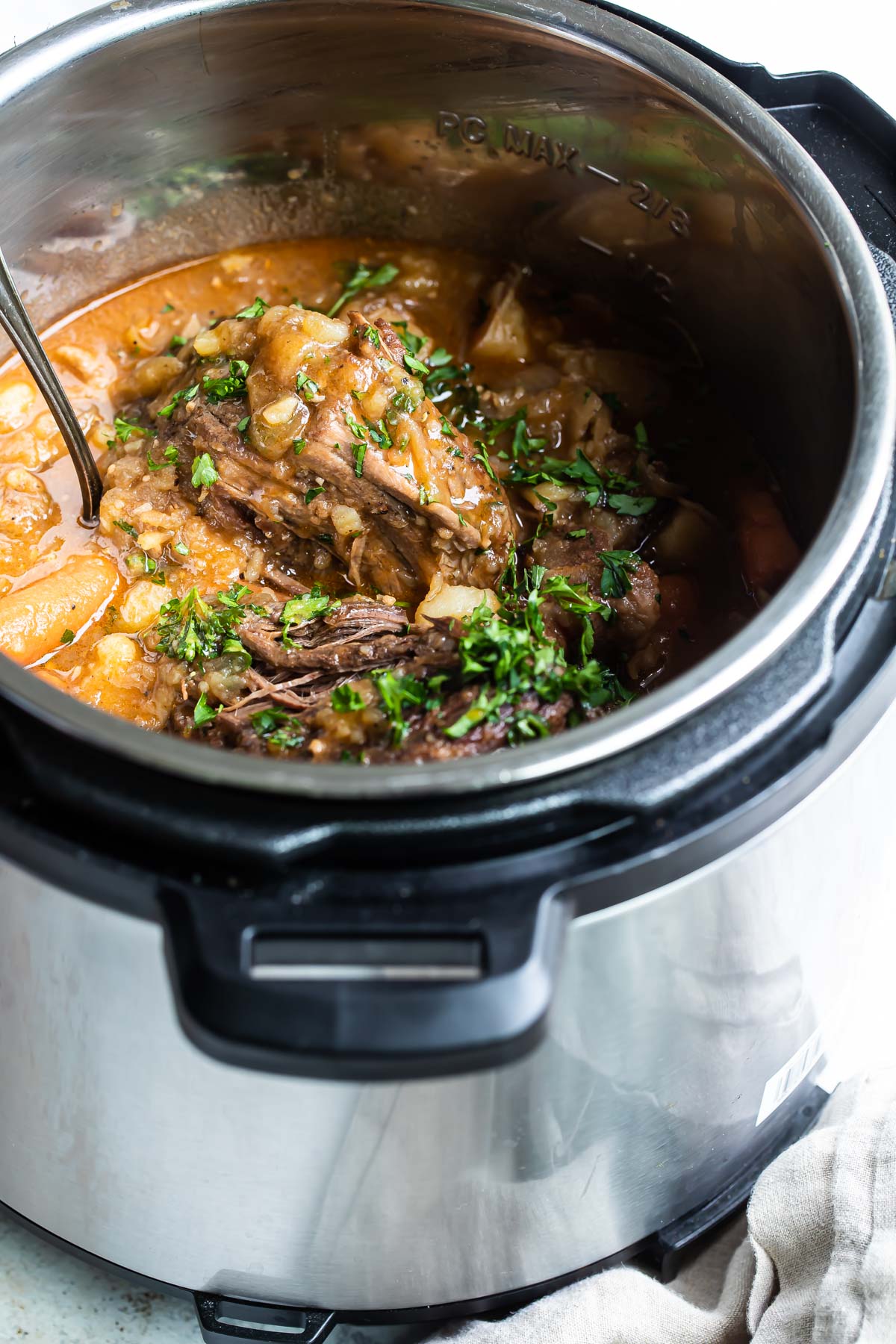 Pot roast in an instant pot.