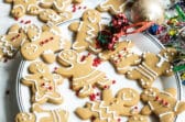 Gingerbread cookies on a white plate.