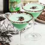 2 minty Grasshopper drinks.