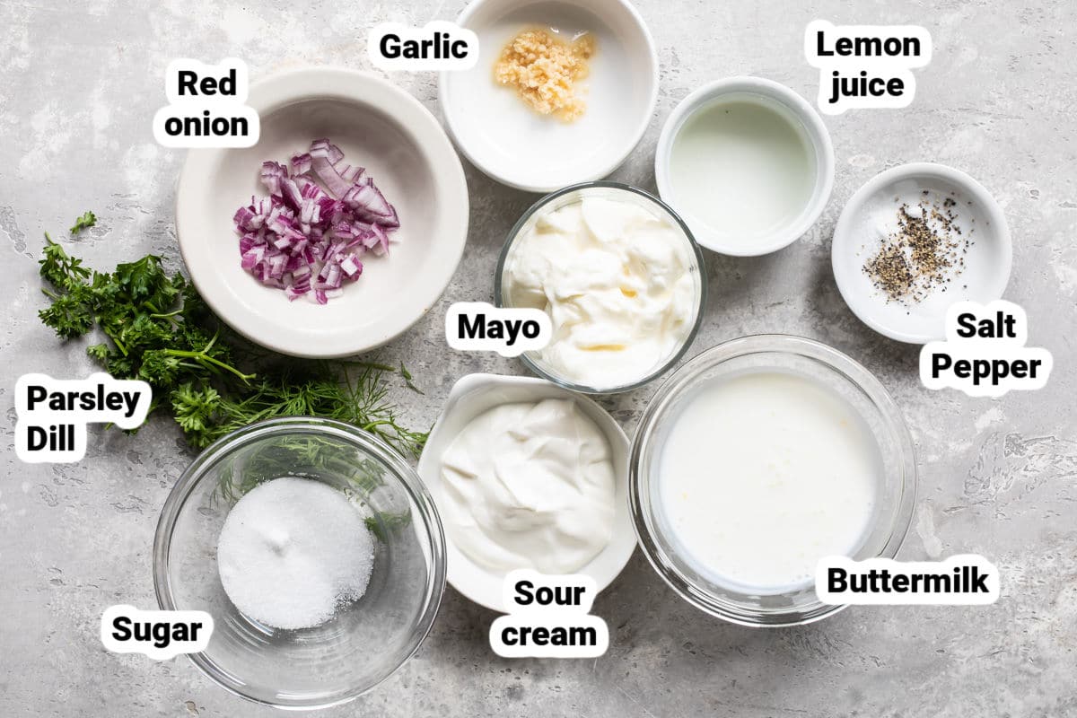Ranch dressing ingredients.