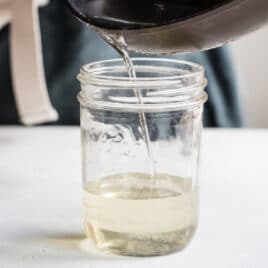 Simple syrup in a jar.