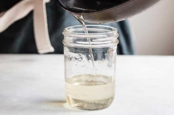 Simple syrup in a jar.