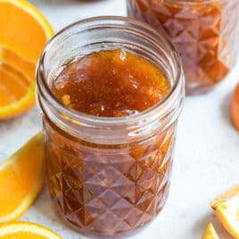 3 jars of homemade orange marmalade.