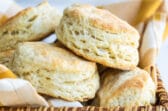 A basket of homemade biscuits.