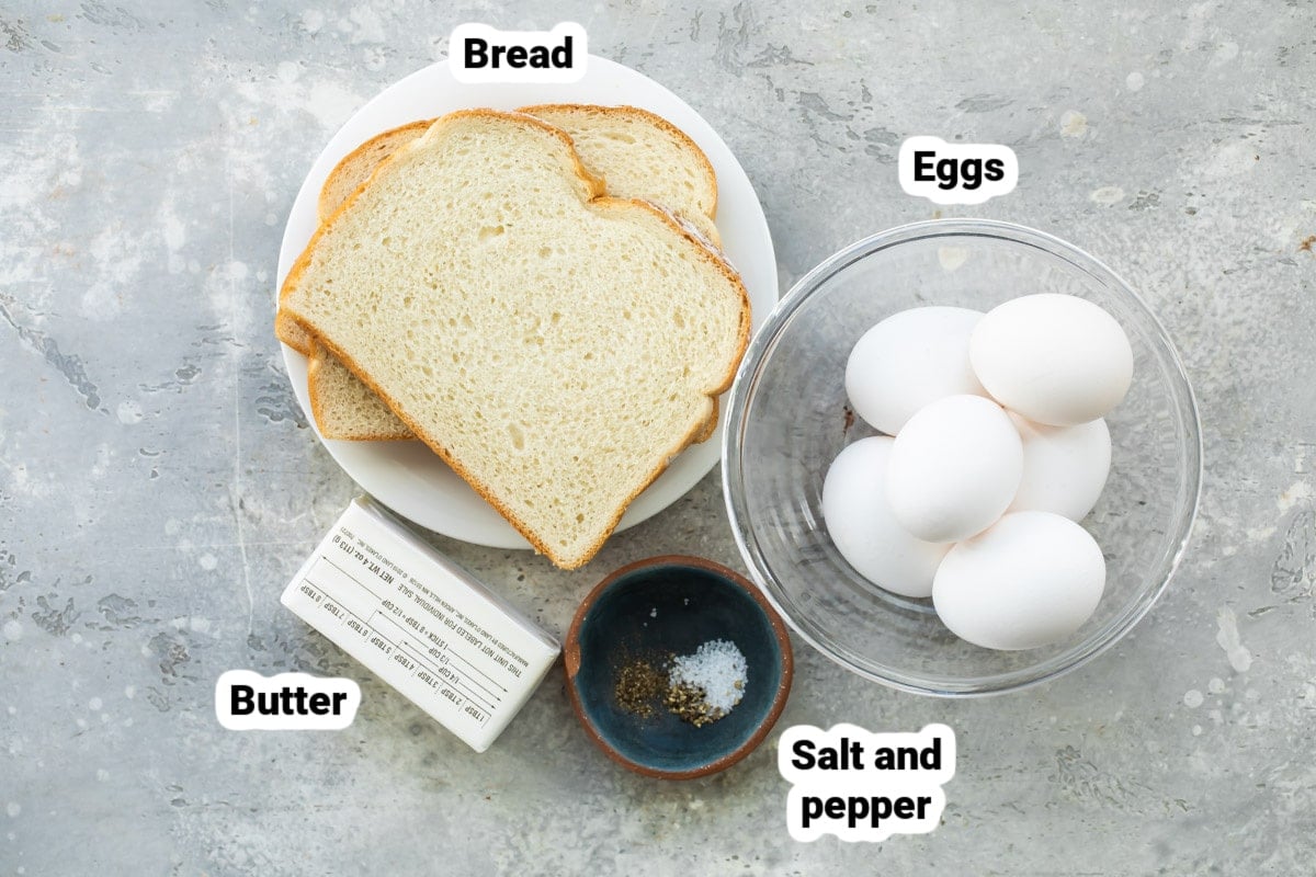 Labeled eggs in a basket ingredients.