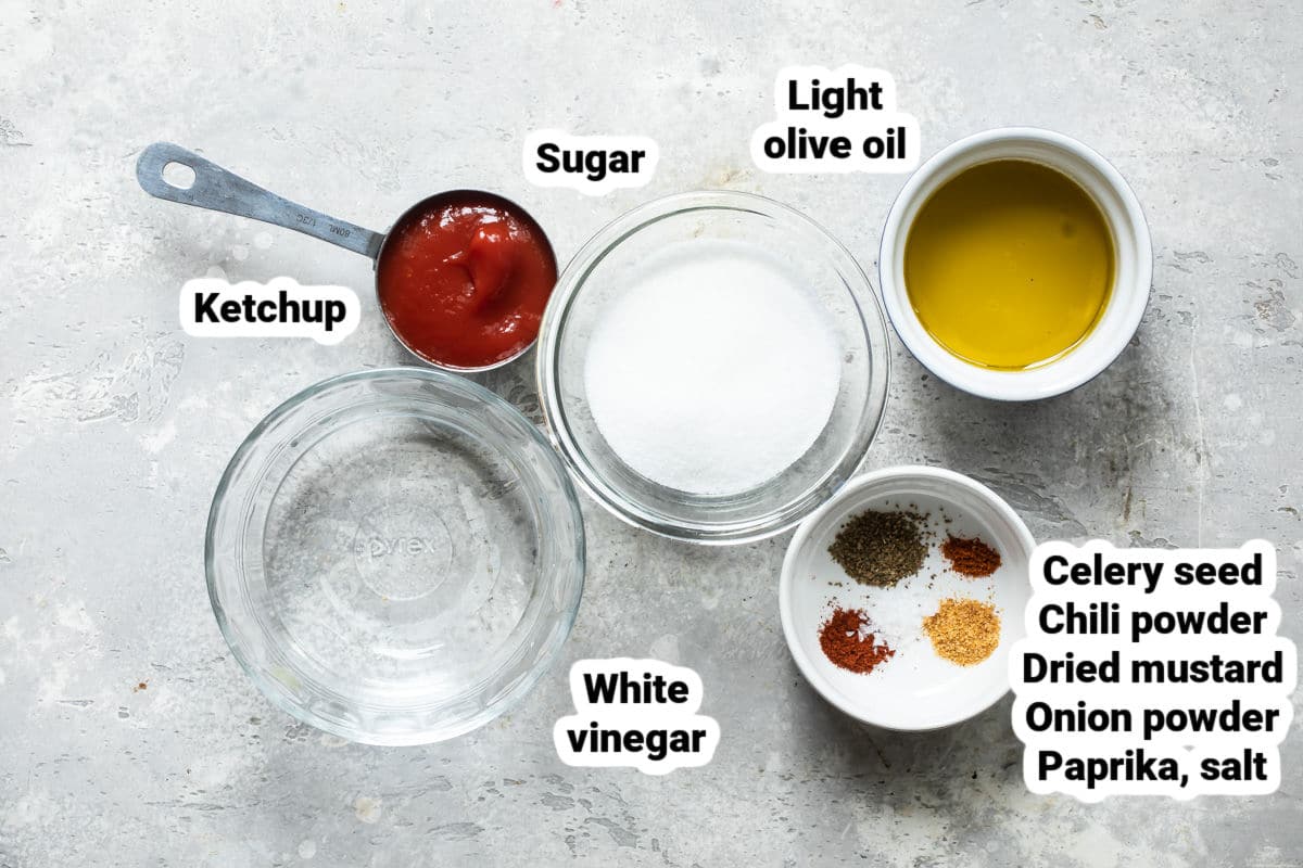 French dressing ingredients.