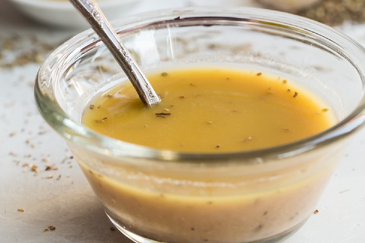 A bowl of Greek Salad Dressing.