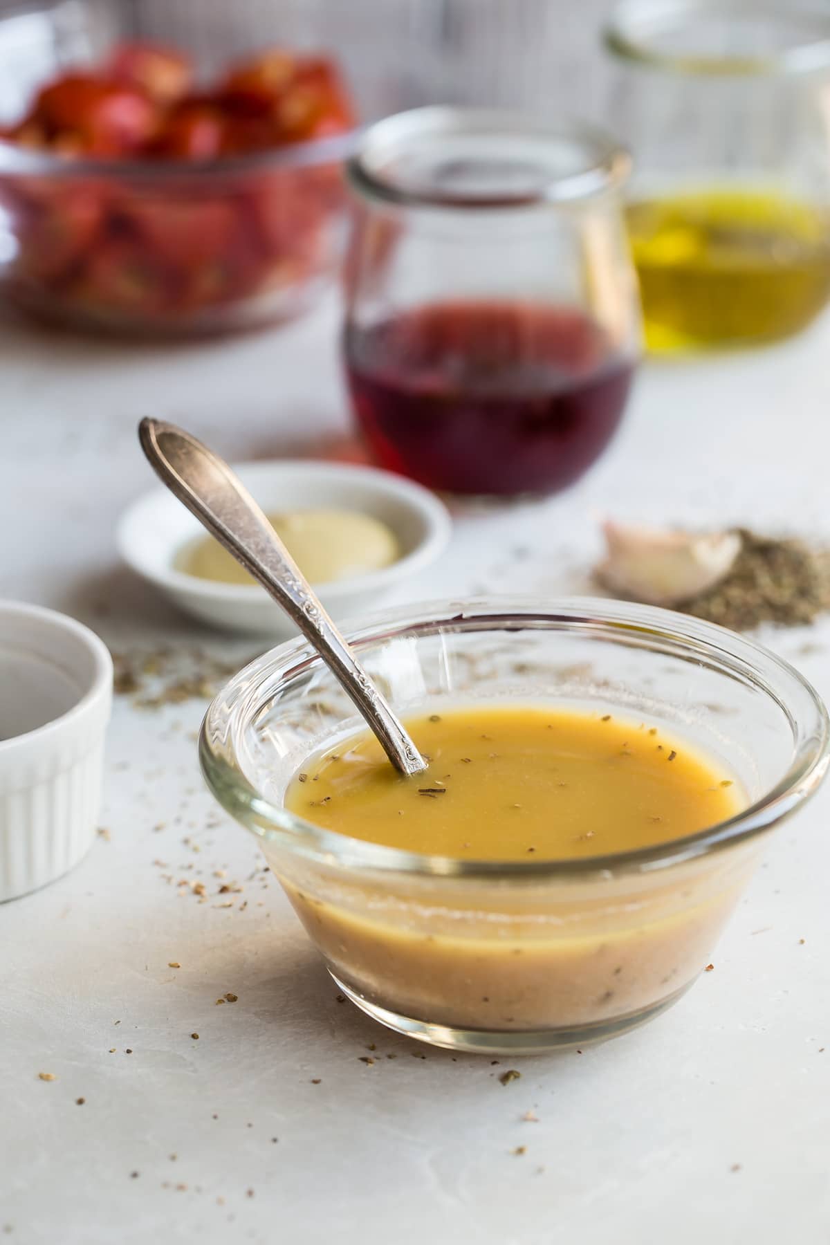 A bowl of Greek Salad Dressing.