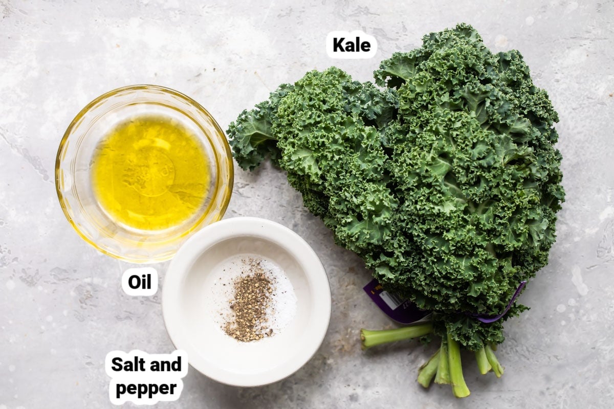 The ingredients for kale chips.