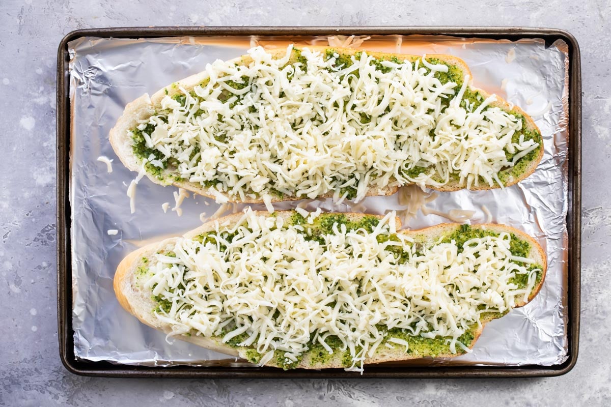 Uncooked pesto cheese bread