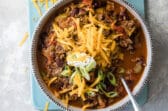 A bowl of beef chili.