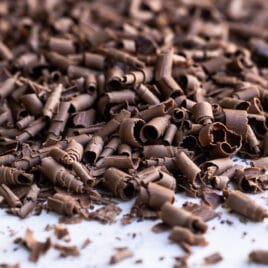 A pile of chocolate curls.