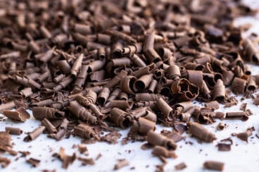 A pile of chocolate curls.
