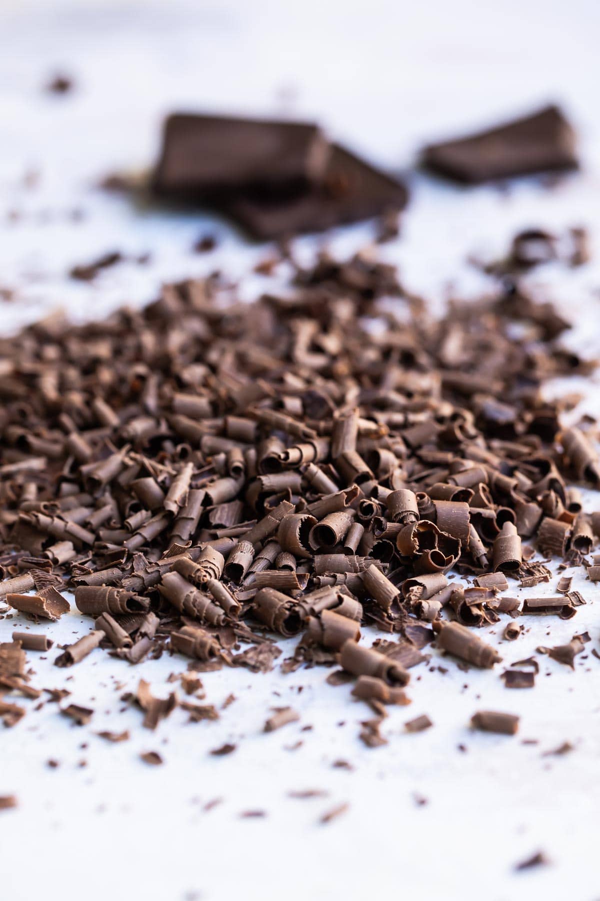 A pile of chocolate curls.