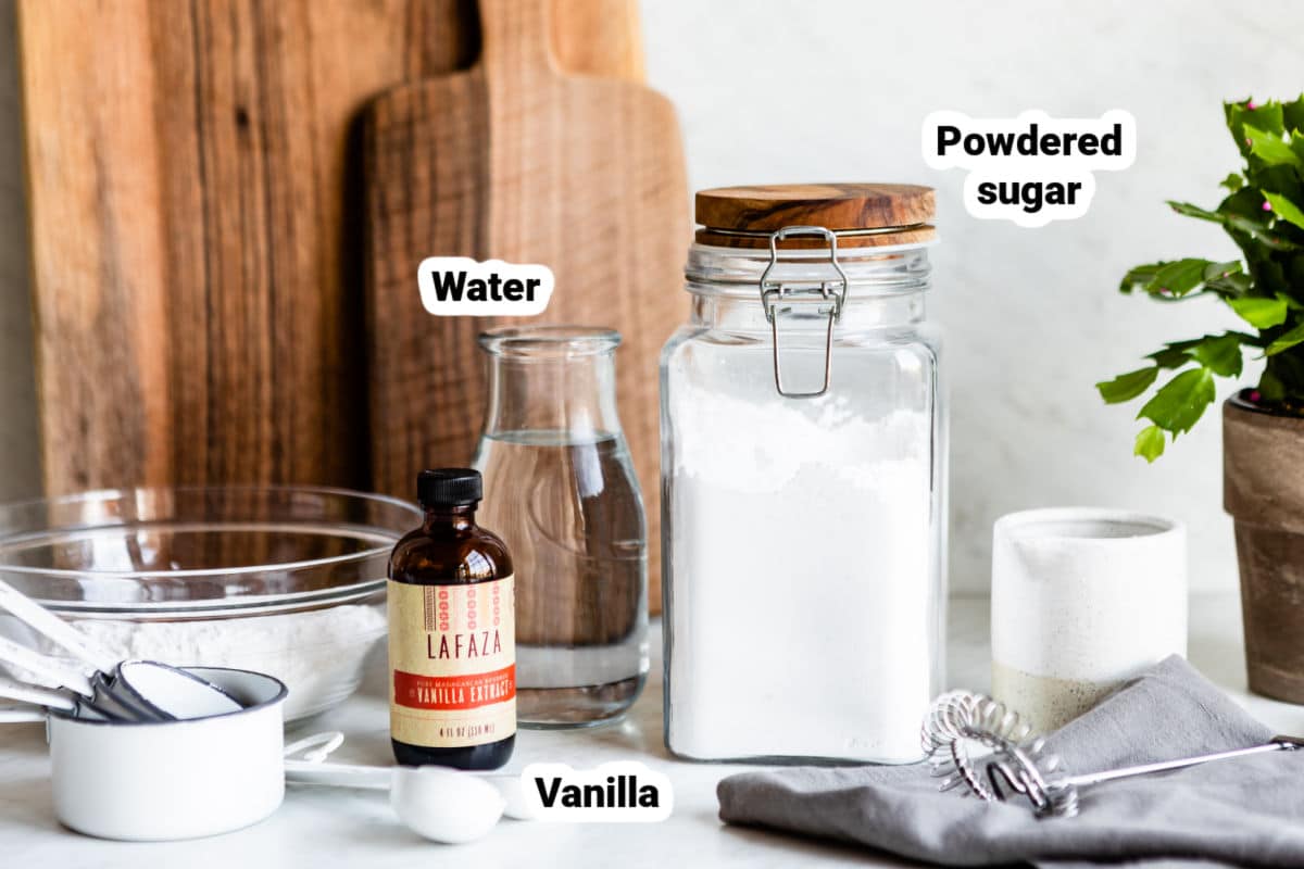 Powdered sugar icing ingredients.
