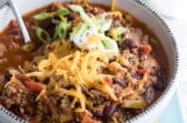 A bowl of venison chili.