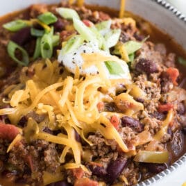A bowl of venison chili.