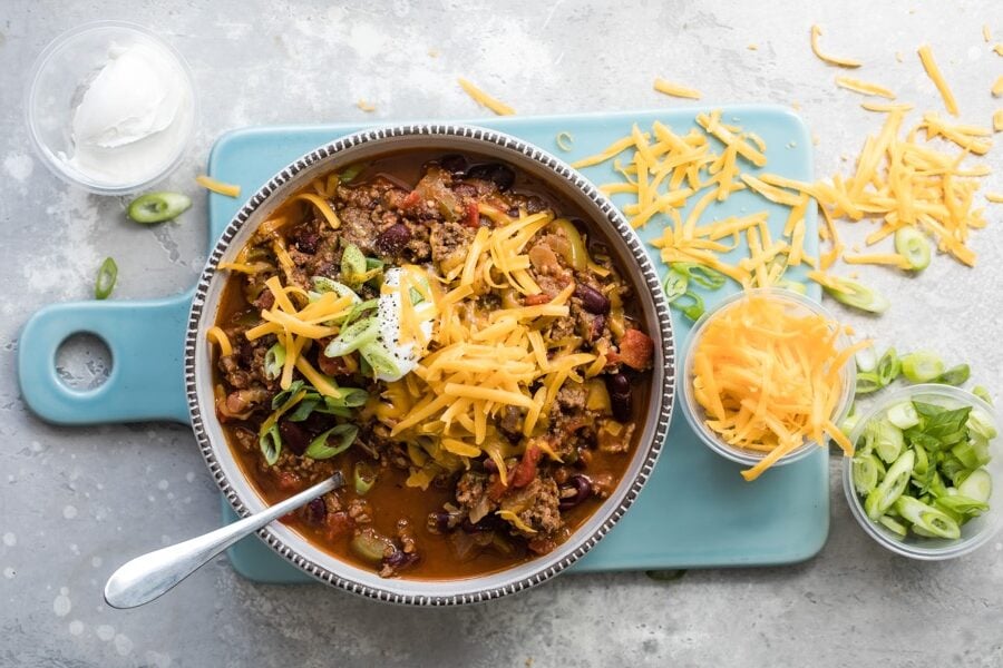A bowl of venison chili.