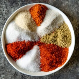 A plate of homemade fajita seasoning.