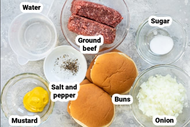 Labeled ingredients for loose meat sandwiches
