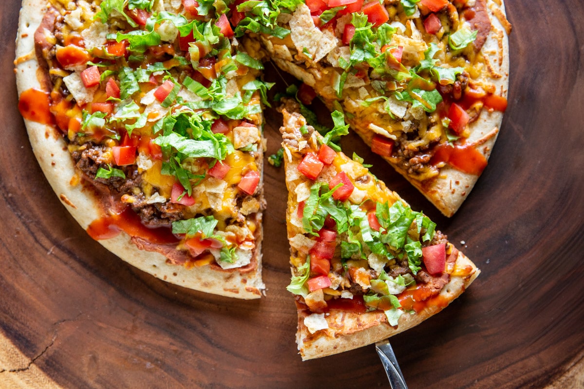 A taco pizza.