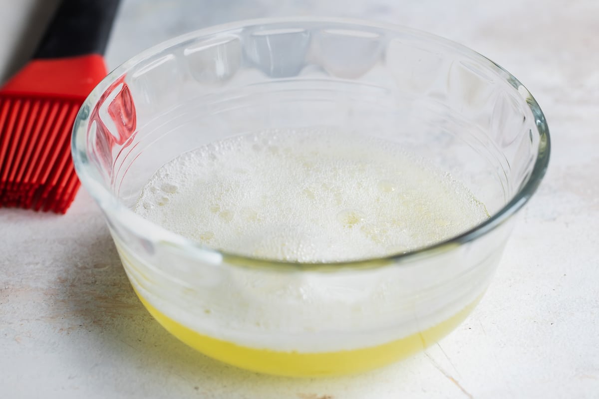 Egg wash in a bowl.