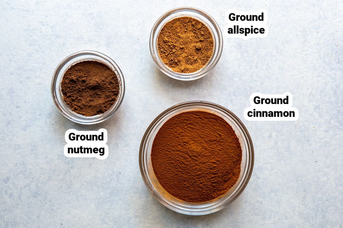 Ingredients for apple pie spice.