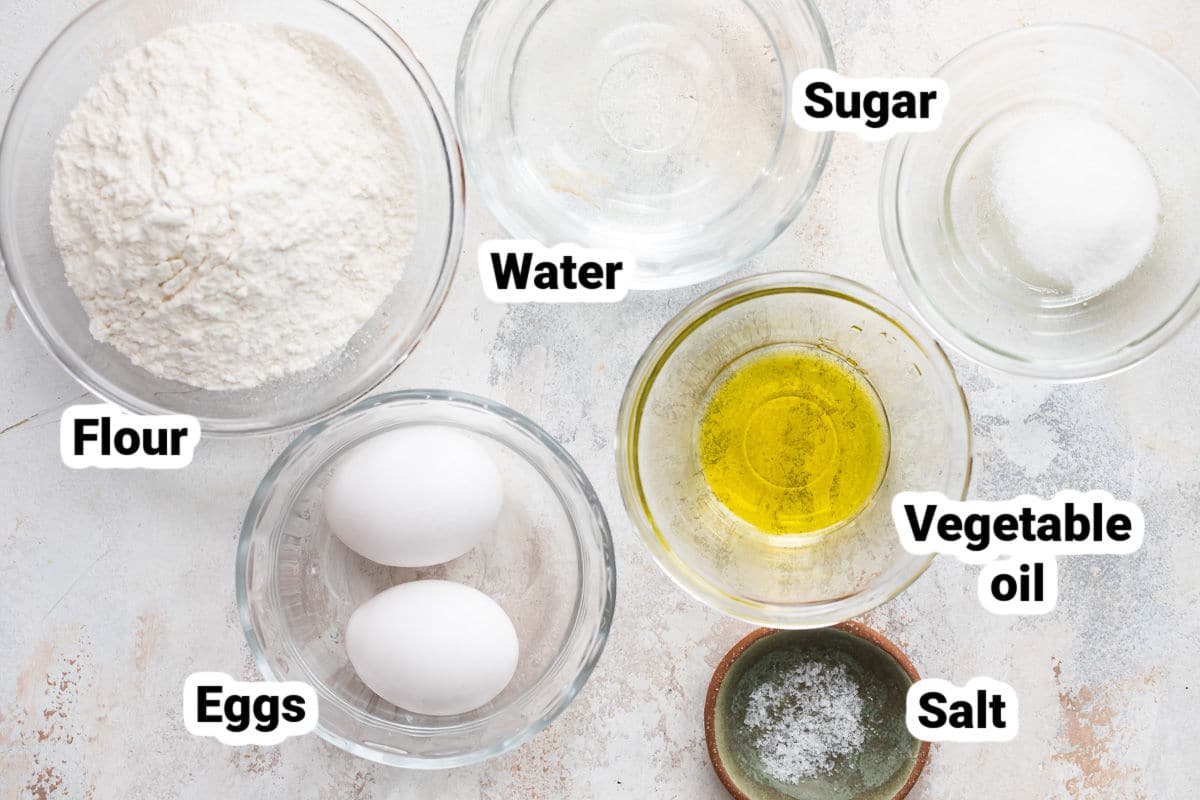Ingredients for strudel dough.