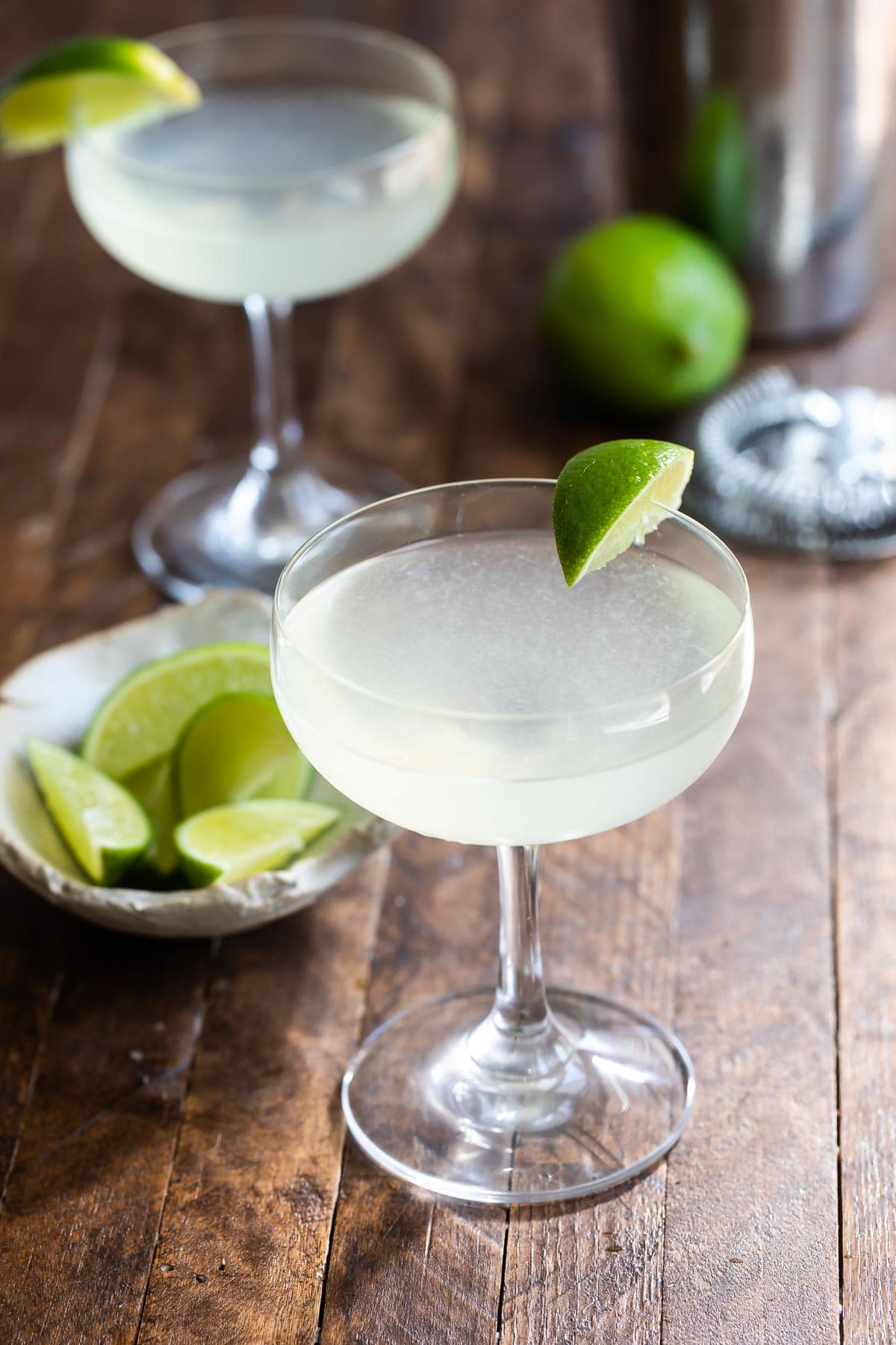 Two Daiquiris on a wooden background.