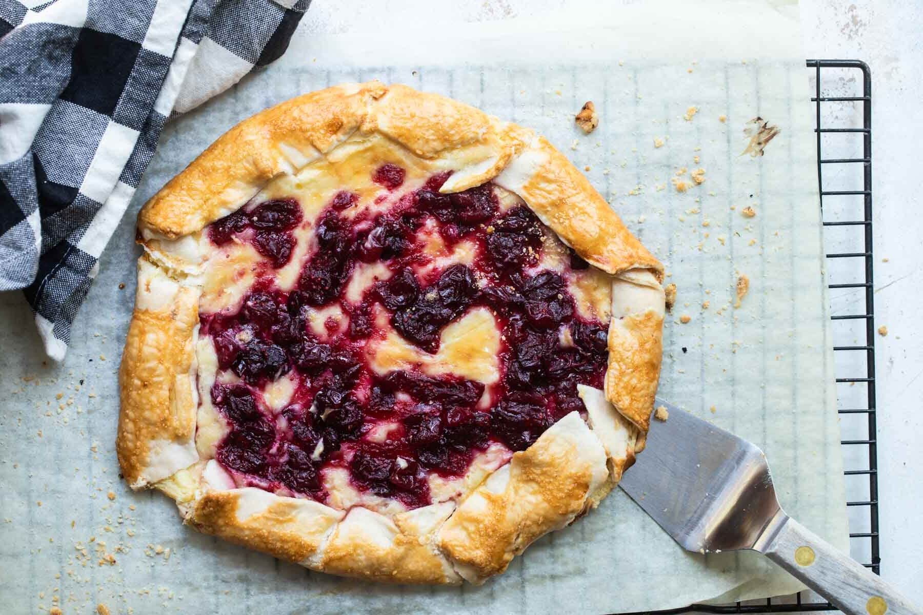 A cranberry cheesecake galette.