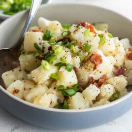 A bowl of German potato salad.