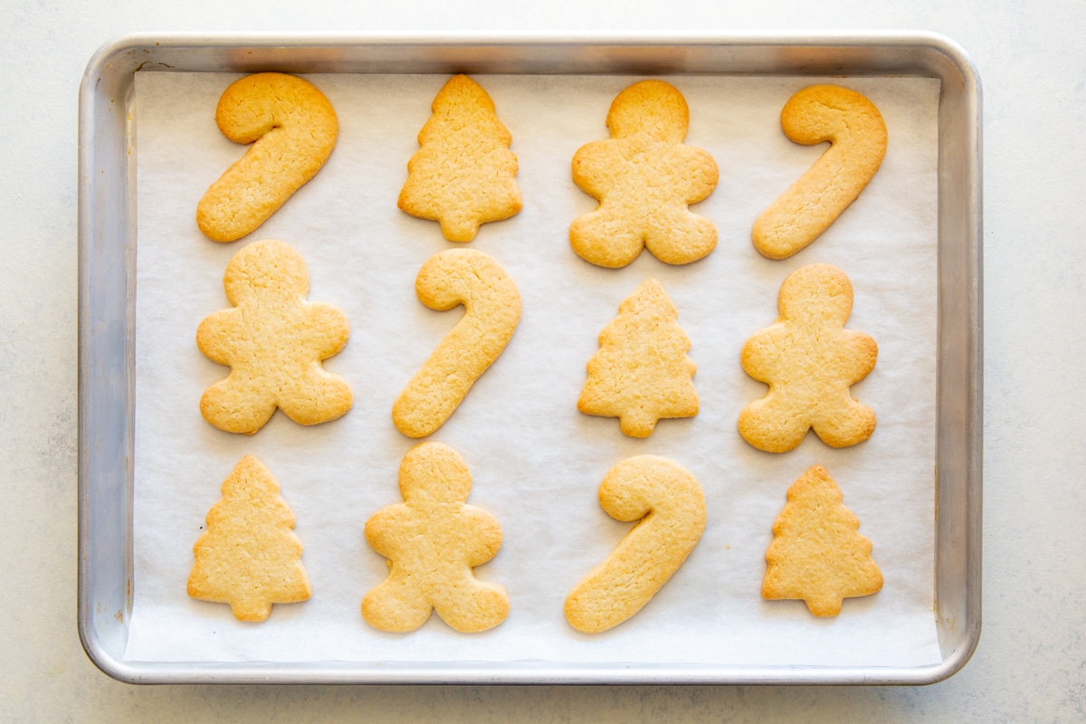 Baked Christmas sugar cookies.
